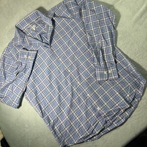 Peter Millar Canal Performance Poplin Sport Shirt Large Long Sleeve Button Up